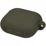 Чехол силиконовый Uniq для Airpods Pro 2 чехол Vencer Силиконовый чехол + карабин и ремешок Зеленый - фото 4