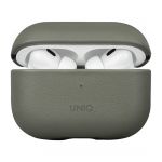 Чехол силиконовый Uniq для Airpods Pro 2 чехол Terra Натуральная кожа с ремешком Зеленый - фото 1