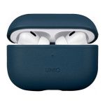 Чехол силиконовый Uniq для Airpods Pro 2 чехол Terra Натуральная кожа с ремешком Космический синий - фото 1