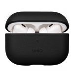 Чехол силиконовый Uniq для Airpods Pro 2 чехол Terra Натуральная кожа с ремешком Черный - фото 1