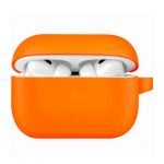 Чехол силиконовый Uniq для Airpods Pro 2 чехол Vencer Силиконовый чехол + карабин и ремешок Апельсин - фото 1