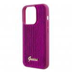 Чехол Guess для iPhone 15 Pro Sequins Script metal logo Hard Фуксия - фото 3