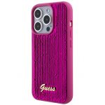 Чехол Guess для iPhone 15 Pro Sequins Script metal logo Hard Фуксия - фото 1