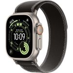 Apple Watch Ultra 3 (2025), 49 мм, корпус «натуральный титановый», ремешок Trail чёрный/угольно-чёрный (M/L)