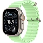 Apple Watch Ultra 3 (2025), 49 мм, корпус «натуральный титановый», ремешок Ocean «неоновый зелёный» (M/L)