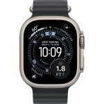 Apple Watch Ultra 3 (2025), 49 мм, корпус «натуральный титановый», ремешок Ocean чёрный (M/L) фото 2