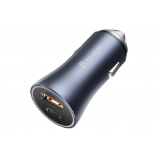 Автомобильное зарядное устройство Baseus Golden Contactor Pro Dual Quick Charger Car, USB-A, USB-C, 40W, серый - фото 4