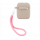 Чехол Guess для Airpods 1/2 Silicone Script logo with cord серый/розовый - фото 2