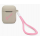 Чехол Guess для Airpods 1/2 Silicone Script logo with cord серый/розовый - фото 3