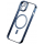 Чехол Baseus для iPhone 14 Glitter Magnetic PC case +Tempered glass, синий - фото 3