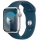 Apple Watch Series 9, 45 мм, алюминиевый корпус серебристый, спортивный ремешок «синий шторм» (M/L) - фото 1
