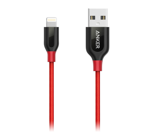 Фото Anker PowerLine+ USB-Lightning MFi 0,9 м. красного цвета