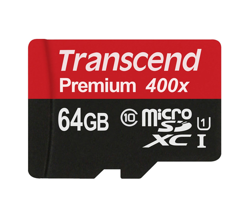 фото товара Карта памяти с адаптером Transcend microSDXC UHS-1 Class 10, 64GB, TS64GUSDU1