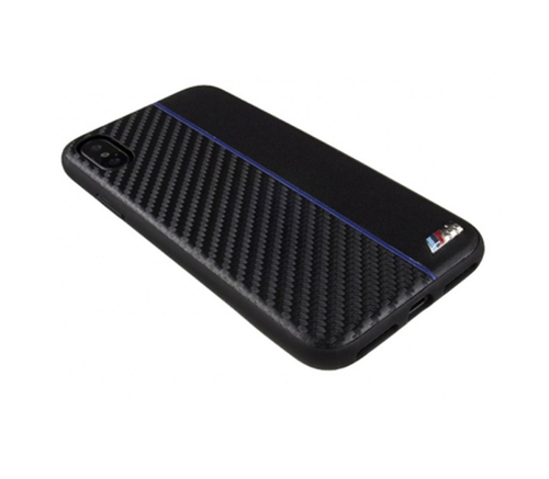 фото товара Чехол BMW M-Collection Carbon для iPhone X, черный/синий, BMHCPXCAPNBK
