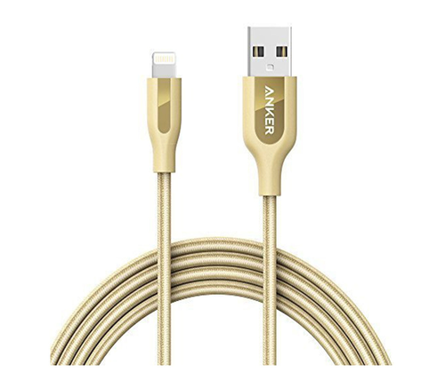 Кабель Anker PowerLine+ USB-Lightning, 0.9 м, золотой-фото