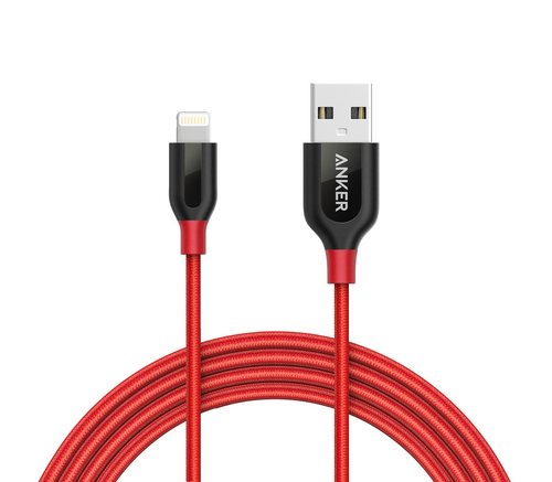 Кабель Anker PowerLine+ USB-Lightning, 1,8м, кевлар, 6000+ перегибов, красный (A8122H91)