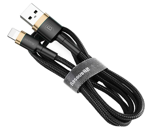 Кабель Baseus cafule Cable USB For iP 1.5A 2m Gold+Black - фото 2