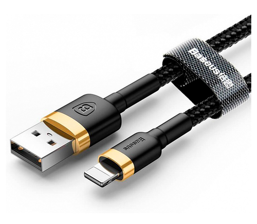 Кабель Baseus cafule Cable USB For iP 1.5A 2m Gold+Black - фото 3