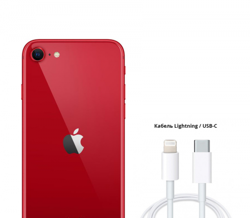 Фото комплекта iPhone SE (2022) красного цвета
