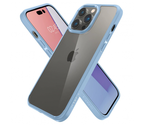 Чехол-накладка Spigen Ultra Hybrid для iPhone 14 Pro, полиуретан (TPU), (Sierra Blue) голубой - фото 4