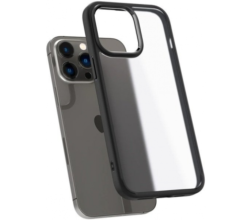 Чехол-накладка Spigen Ultra Hybrid для iPhone 14 Pro, полиуретан (TPU), (Frost Black) чёрный - фото 5