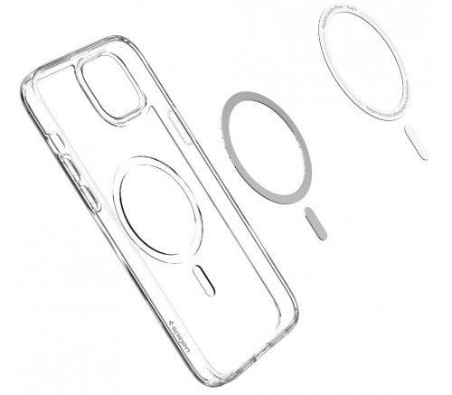 Чехол-накладка Spigen Ultra Hybrid с MagSafe и HaloLock для iPhone 14, полиуретан (TPU), прозрачный / чёрный - фото 6