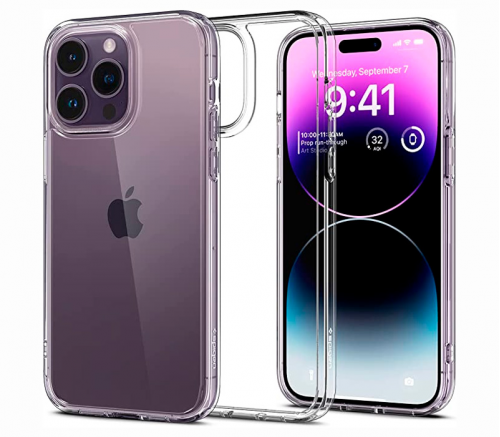 Чехол-накладка Spigen Ultra Hybrid для iPhone 14 Pro, полиуретан (TPU), (Crystal Clear) прозрачный - фото 1