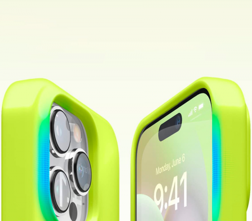 lago для iPhone 14 Pro Max чехол Soft silicone (Liquid) Неоновый желтый - фото 4