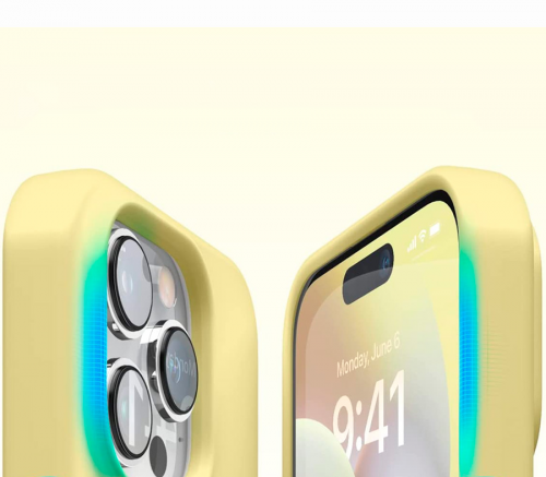 Elago для iPhone 14 Pro Max чехол Soft silicone (Liquid) желтый - фото 4