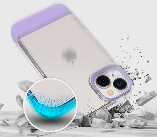 Elago для iPhone 14 чехол GLIDE (tpu+pc) Прозрачный/Фиолетовый - фото 3