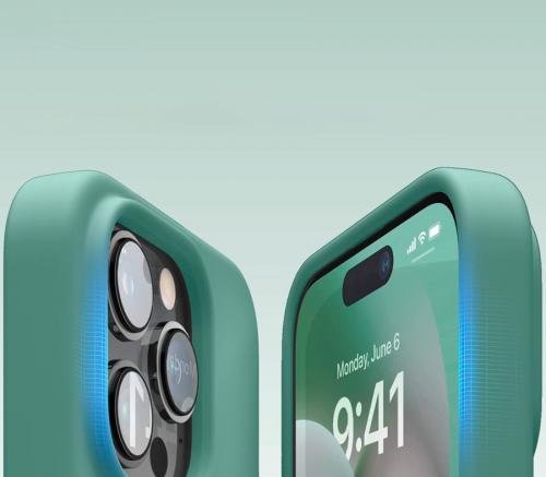 Elago для iPhone 14 Pro чехол Soft silicone (Liquid) Полуночный зеленый - фото 4