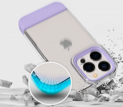 Elago для iPhone 14 Pro чехол GLIDE (tpu+pc) Прозрачный/Фиолетовый - фото 4