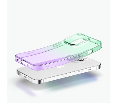 Elago для iPhone 14 Pro чехол AURORA (tpu) Градиент зеленый/фиолетовый - фото 4