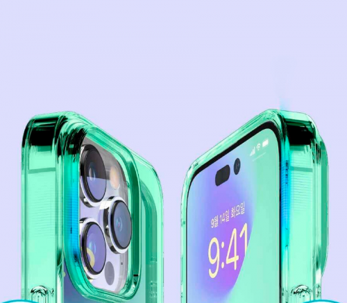 Elago для iPhone 14 Pro чехол AURORA (tpu) Градиент зеленый/фиолетовый - фото 5