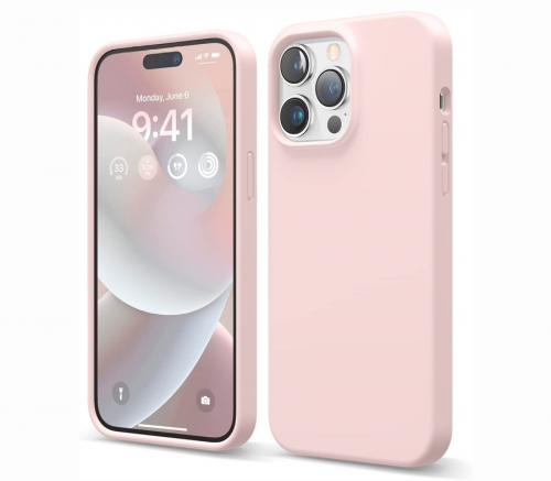 Elago для iPhone 14 Pro Max чехол Soft silicone (Liquid) прекрасный розовый - фото 1