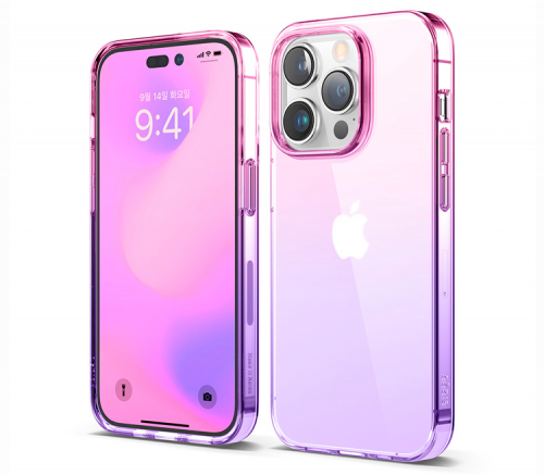 Elago для iPhone 14 Pro чехол AURORA (tpu) Градиент Розовый/Фиолетовый - фото 1
