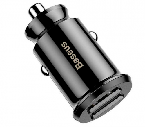 Автомобильное зарядное устройство Baseus АЗУ Grain car charger 2USB 3.1A черный - фото 1