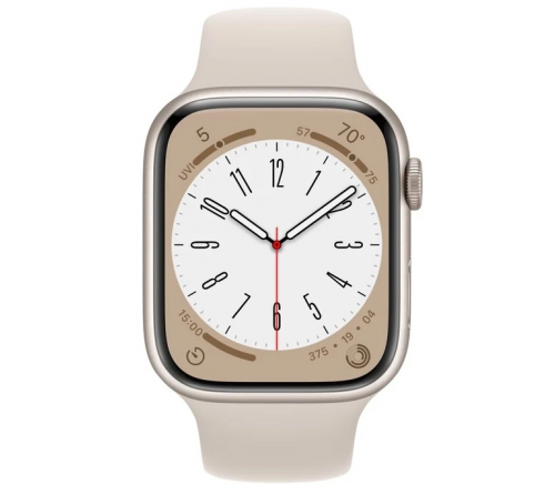 Apple Watch Series 8, 41 мм, алюминиевый корпус «сияющая звезда», спортивный ремешок «сияющая звезда» (S/M) - фото 2