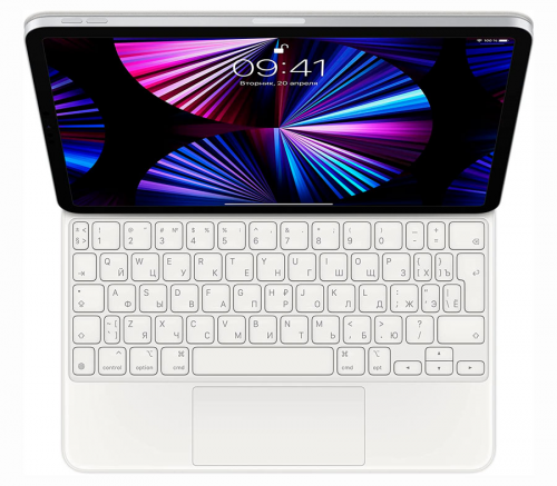 Клавиатура Magic Keyboard для iPad Pro 11 дюймов (3‑го поколения) и iPad Air (4‑го поколения), русская раскладка, белый цвет - фото 1