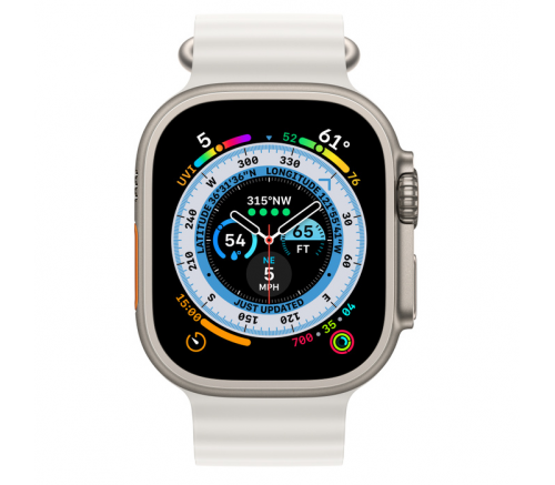 Apple Watch Ultra Корпус из титана • Спортивный браслет Ocean Band "Белый", 49m - фото 2