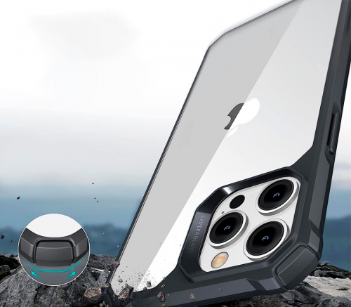Чехол-накладка ESR Air Armor для iPhone 14 Pro, полиуретан (TPU), противоударный, чёрный / прозрачный - фото 3