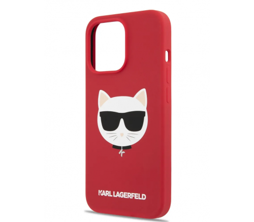 Чехол Lagerfeld для iPhone 13 Pro Max Liquid silicone Choupette красный (Magsafe) - фото 3