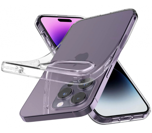 Чехол-накладка Spigen Liquid Crystal для iPhone 14 Pro, полиуретан (TPU), (Crystal Clear) прозрачный - фото 3
