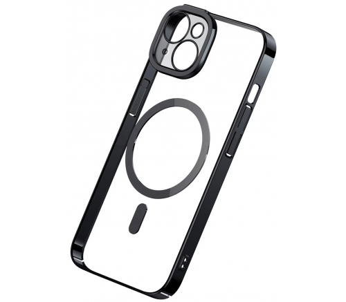 Чехол Baseus для iPhone 14 Glitter Magnetic PC case +Tempered glass, черный - фото 2