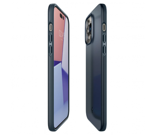Чехол-накладка Spigen Thin Fit для iPhone 14 Pro, полиуретан (TPU), ультратонкий, (Metal Slate) тёмно-синий - фото 7