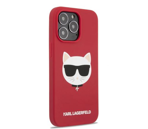 Чехол Lagerfeld для iPhone 13 Pro Max Liquid silicone Choupette красный (Magsafe) - фото 2