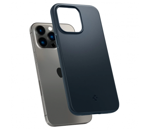 Чехол-накладка Spigen Thin Fit для iPhone 14 Pro, полиуретан (TPU), ультратонкий, (Metal Slate) тёмно-синий - фото 3