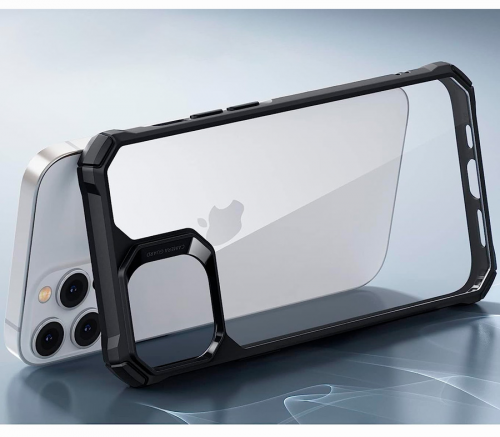 Чехол-накладка Air Armor для iPhone 14 Pro Max, полиуретан (TPU), противоударный, чёрный / прозрачный - фото 5