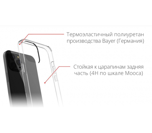Чехол-накладка KADO Guardian для iPhone 14 Pro Max, полиуретан (TPU), (Crystal Clear) прозрачный - фото 3