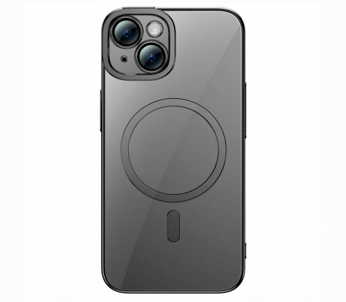 Чехол Baseus для iPhone 14 Glitter Magnetic PC case +Tempered glass, черный - фото 1